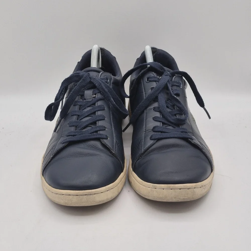 Lacoste Shoes Mens Size 10 Navy Carnaby Evo BL 1 Leather Sneakers‎ 733SPM1002003